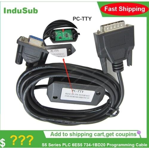 PC-TTY For Siemens S5 Series PLC 6ES5 734-1BD20 PLC Programming Cable PC-TTY Communication Cable PC TTY RS232 For S5 3M