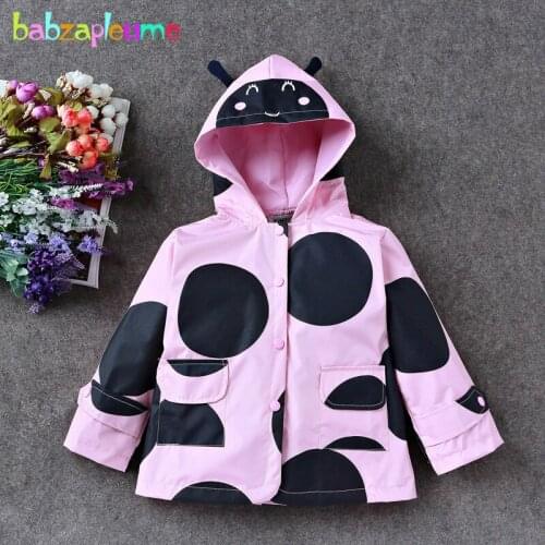Babzapleume 3-7Years/spring autumn kids jackets baby girls coat hooded cartoon raincoat childrens windbreakers outerwear BC1539