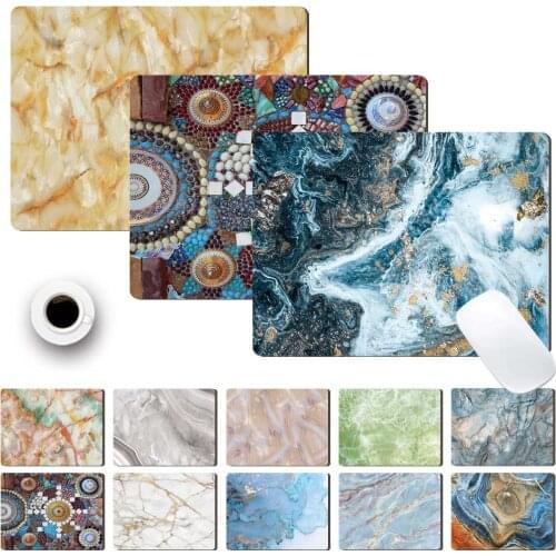 Easy To Clean And Small Space Occupied Mouse Pad Anti-slip Waterproof PU Leather Mouse-pad Mable Pattern Game Mouse Mat