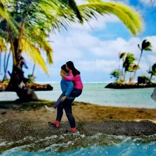 1/64 Scale Unpainted Couple Doll Young Lovers Role Play Photo Ornaments