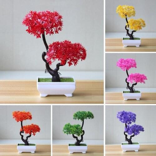 New 2019 New Artificial Plant Tree Bonsai Fake Potted Ornament Home Hotel Garden Decor Gift Cheap Plant Artificial Plants