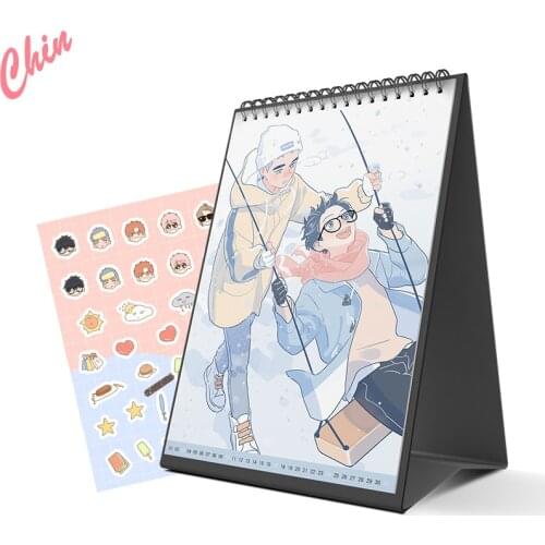 2021 New D Jun BL Comic Here U Are Yuan Lai Ni Zai Zhe Li Manga Around Li Huan Yu Yang Desk Calendar Daily Schedule Planner