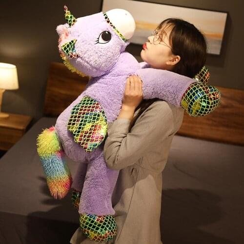 90CM Big Size Unicorn Plush Toy Stuffed Pillow Angel Unicornio Stuffed Plush Doll Animal Horse Toy For Girl Birthday Gift