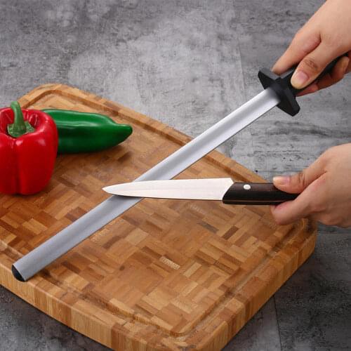 Portable 17'' 600# Grit Diamond Kitchen Knife Sharpener Sharpening Steel Rod Stone Diamond Grinder