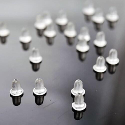 Transparent Plastic Resin Earnuts Stud Earrings Jewelry Findings & Components for Women & Children 100pcs/bag