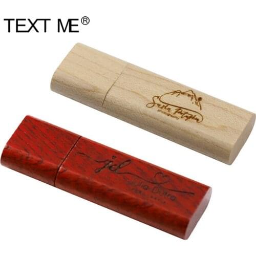 TEXT ME carved walnut, maple, rosewood, bamboo + USB flash drive with logo USB2.0 4GB 8GB 16GB 32GB 64GB Pendrive Photogra free