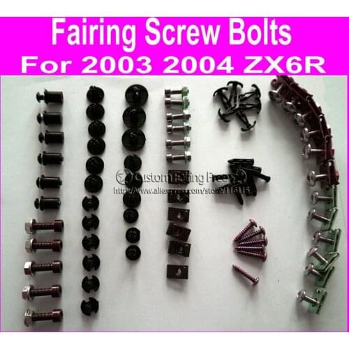 Fitment! parts screw bolts kit for Kawasaki 2003-2004 ZX6R black fairing dag screws coupling bolt set ZX6R 03-04