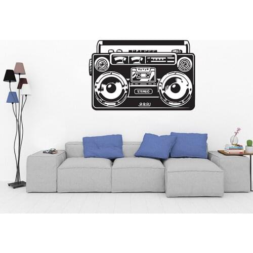 Vinyl room decoration wall sticker Tape recorder wall art decal home decor for living room bedroom Nostalgia ornament mural G901