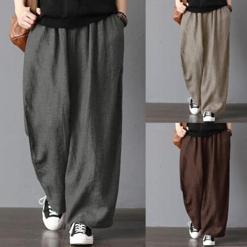 Women Elegant Trousers Long Pants Breathable Comfortable Loose Leisure Harem Pants for Outdoor 2021 Lady Formal Pants Plus Size