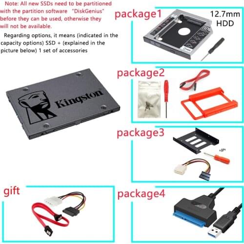 Kingston SSD 120GB Original SA400S37 Disco Disk 240GB 480GB SATA3 2.5" Solid State Drive Notebook Game HDD Hard Drive With Caddy