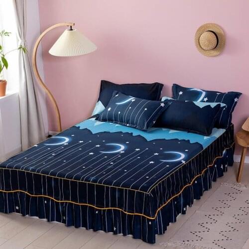 1PC Printed Soft Bed Sheet Skirt Wedding Bedspread Full Queen King Size Bed Sheet Mattress Cover Bedsheets Dropshipping
