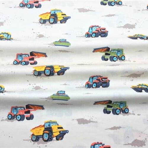 100% cotton twill cloth cartoon animal truck camle chevron fabric for DIY boy crib bedding cushion patchwork handwork decor tela