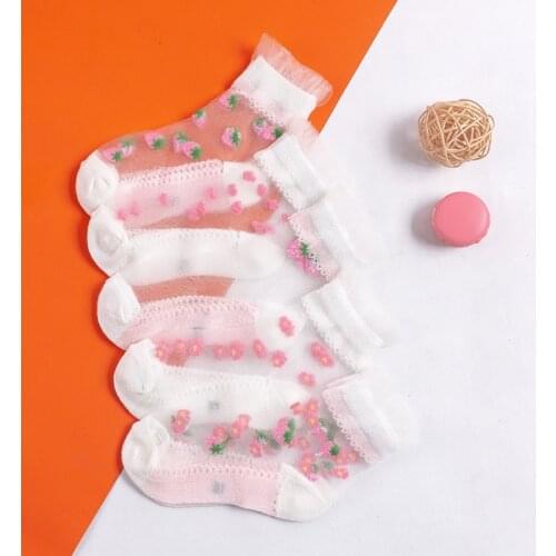 5 Pairs/lot Girls Socks Summer Breathable Children Short Ankle Socks For 1-12 Years Kids Soft Cotton Lace Princess Mesh Socks