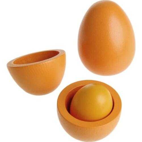 6pcs Wooden Eggs Yolk Pretend Play Kitchen Food Cooking Kid Child Toy Gift Set R9JD