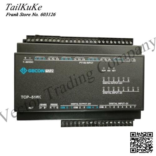 8 Channel PT100 Temperature Acquisition 8DI Digital Input 6DO Output Industrial Ethernet IO Module