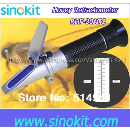 Free Shipping Hand-held Honey Refractometer without calibration oil RHF-30ATC