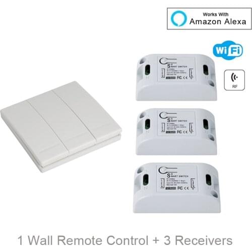 QIACHIP Smart Home Wifi Switch 10A 2200W 433Mhz Wireless RF Remote Control Switch For Alexa Google Home Timer Automation Module