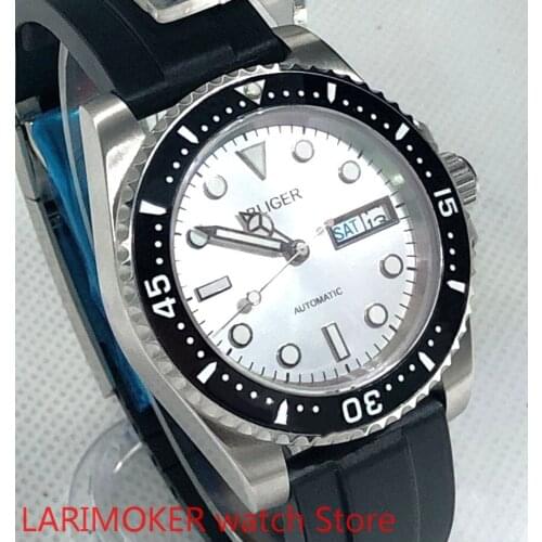 Mens luxury sports and leisure waterproof mens black belt strap bracelet watch mh36 mechanical clock black bezel rotating