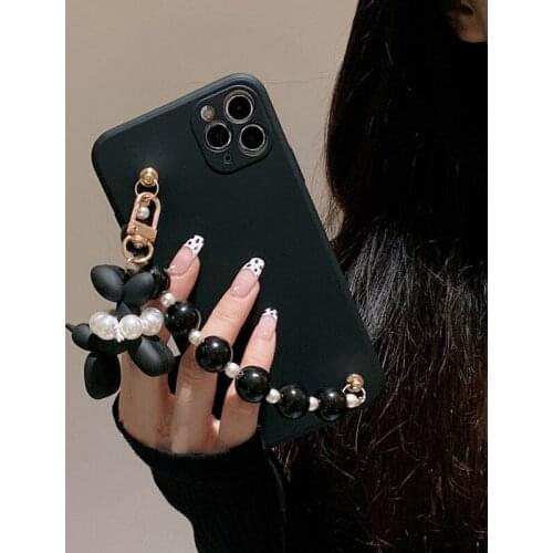 Puppy Pearl For Samsung Galaxy A7 A8 A9 A6 Plus J4 J6 J8 PLus A10 20s A20E M10 20 30 60s 80s Bracelet Phone Case