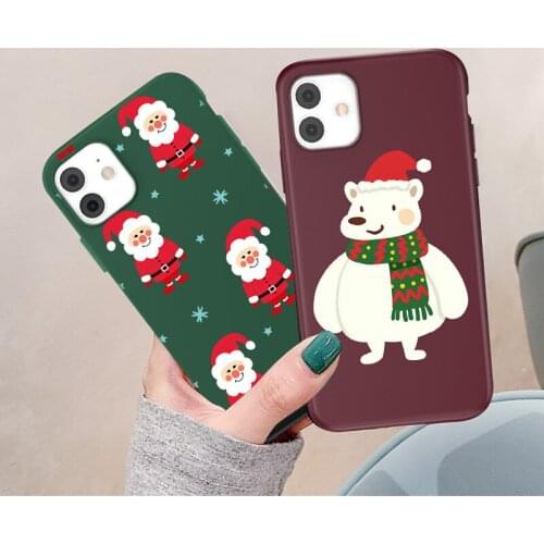Colorful Christmas Pattern Phone Case For iPhone 11 13 12 Pro Max Mini X XR XS Max 7 8 Plus SE 2020 Soft TPU Silicone Back Cover