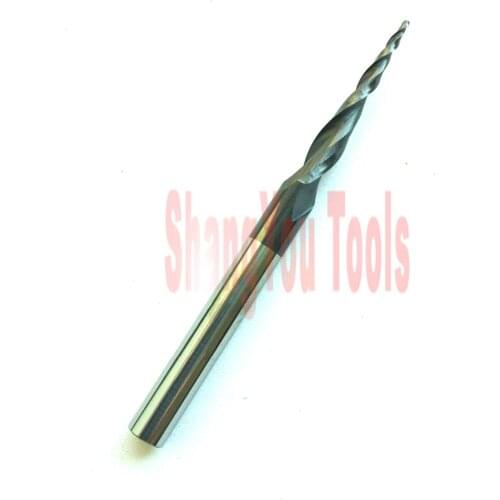 Dia 1/4" and Tip radius=0.5mm solid carbide Tapered Ball Nose End Mills and taper milling cutter HRC55 with Tialn coating