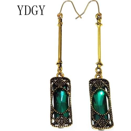YDGY Retro long geometric Earrings large earrings handmade by Bohemia in 2019 Bronze Earrings
