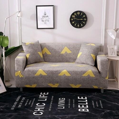 Geometric Stretch Sofa Cover Elastic Slipcovers Sectional Stretch Sofa Cover For Living Room Couch Cover Sofa Chaise Cover Decor