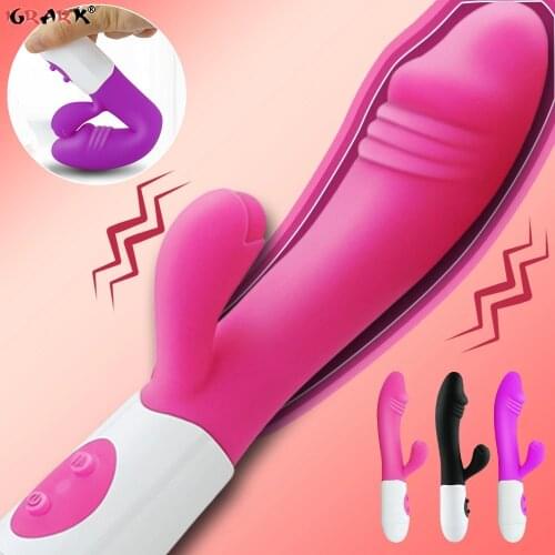 Rabbit Dildo Vibrators Sex Toys for Women Clitoris Powerful Masturbators Silicone 10 Speeds G Spot Vagina Cock Prostate Massager