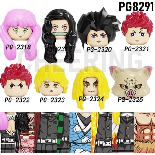 Demon Slayer Anime Figures Building Blocks Kamado Tanjirou Kamado Nezuko Educational Toys For Children Gift Toy PG8291
