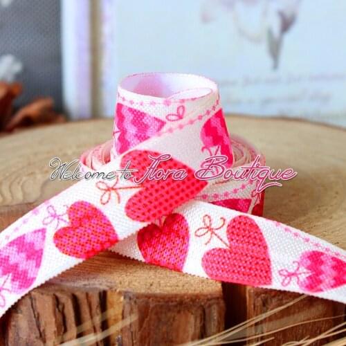 FLRA FOE Valentine lovely printing fold over elastic hair tie