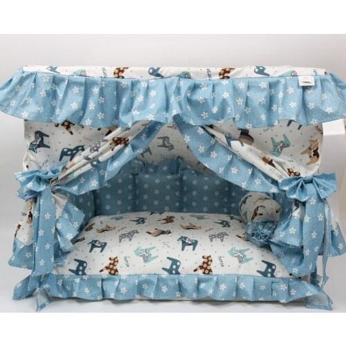 Cotton dog bed cute lace dog house comfortable dog house overall removable and easy to clean