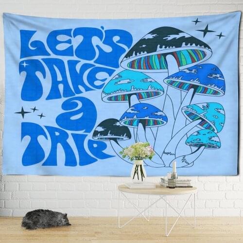 Colorful Mushroom Tapestry Wall Hanging Bohemian Hippie Witchcraft Mandala Girls Dormitory Living Room Home Decor