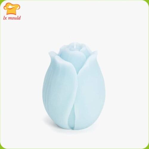 2019 New LX MOULD Flower Bud Candle Mould Aromatherapy Soap Tulip Silicone Mould