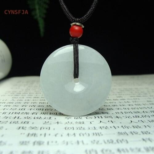 CYNSFJA New Real Certified Natural A Grade Emerald Jade Luck Amulet Peace Buckle Jade Pendant High Quality Elegant Birthday Gift