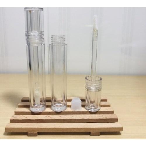 Wholesale 5ml Empty Lipgloss Tubes Bottle Clear lip glaze tube Bottles Liquid Lipstick Tubes Package Round Lip Bottles