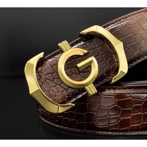 Designer belt mens high quality genuine leather fashion G belt mens luxury brand cowhide casual brown belt mens belt