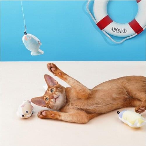 Fishing Rod Mouse Toy Pet Cat Teaser Toys Feather Linen Wand Cat Catcher Teaser Stick Cat Interactive Toys