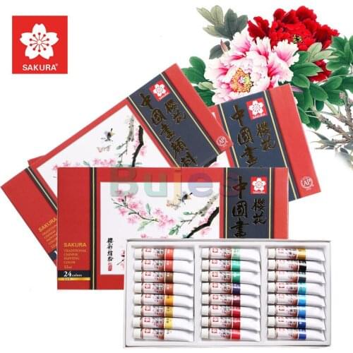 Sakura Chinese Painting Water Color Pigment,12 18 24 Colors,water Color Landscape Painting Pigment,12ml Water Color Paint Tube