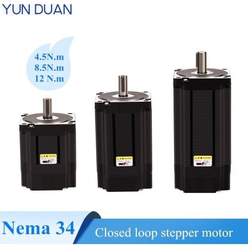 Nema 34 Stepper Motor 4.5/8.5/12N.m 2 Phase closed loop Stepper Motor CNC engraving/milling machine high Torque stepper motor