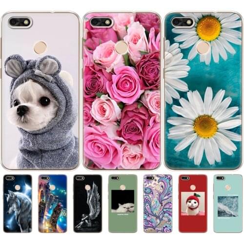 Silicone case for Huawei P9 Lite Mini 5.0"Case Cover phone Soft TPU Huawei Nova lite 2017 SLA-L22 Back Huawei Y6 Pro 2017 paint