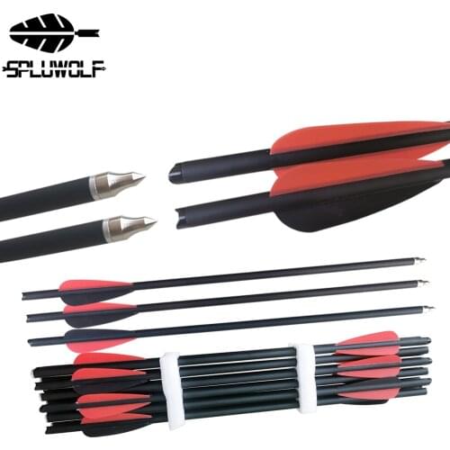 12 PCS High-Quality 13.5 16 17 18 20 22 Inch OD 8.8mm Archery Hunting Crossbow Arrows Mixed Carbon Arrow Free Shipping