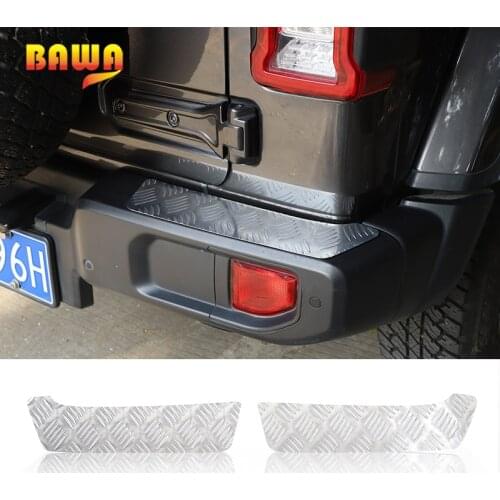 BAWA Exterior Sticker Durable Car Rear Bumper Decoration Sticker Aluminum alloy Accessories For Jeep Wrangler JL 2018