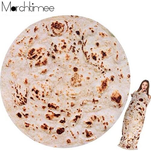 Funny Crazy Burritos Blanket Round AC Blanket Food Creations Pizza Wrap Throw Blanket Baby Adult Sleeping Picnic Mat Blankets