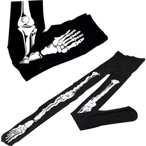 Women Creative Sexy 3D Print Skeleton Bone Tights Stovepipe Skull Terror Scary Stocking Gift Women Accessories Wholesale