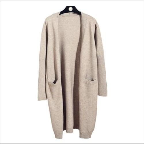 Women Autumn Winter Sweater Cardigans 2018 New Solid Medium-Long Knitted Warm Coat Open Stitch Long Sleeve Sweater Female Q947