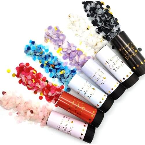 1Pc Ronde Push Party Confetti Poppers Voor Bruiloft Gelukkige Verjaardag Bloem Mini Ronde Confetti Geslacht Onthullen