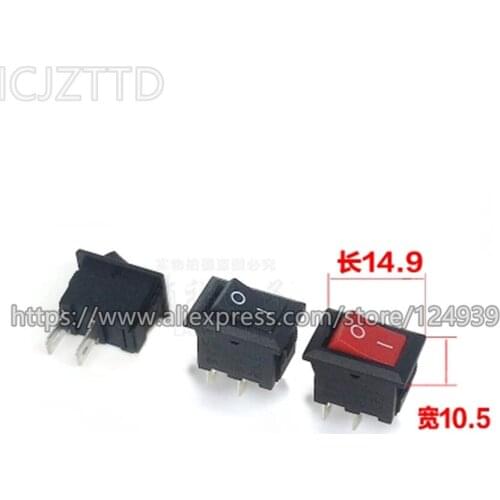 10pcs Rocker Switch 2Pins DIP KA-01 7KA-0001 2 positions on-off switch Copper pins 3A 250V boat rocker switch