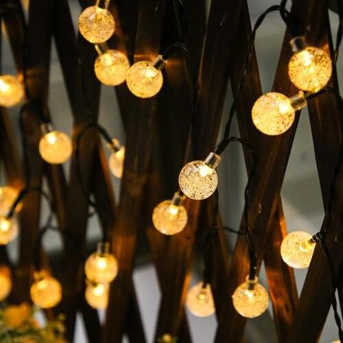 20/50/100 LEDS Crystall ball Solar String Lights Outdoor Garden String Lights for Christmas Wedding Party