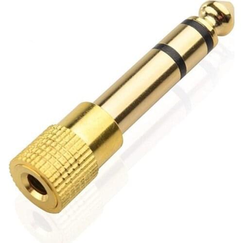 28EA 3Pcs Stereo Audio- Connector Jack 6.35mm Male To 3.5mm Female Adapter for Amplifier Headphone Bronze Zinc Aooly