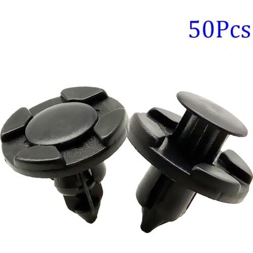 50pcs 8mm Universal Car Plastic Rivet Auto Fasteners Interior Bumper Fender Fixing Clips Cover Liner Clips Retainer